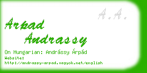 arpad andrassy business card