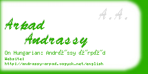 arpad andrassy business card